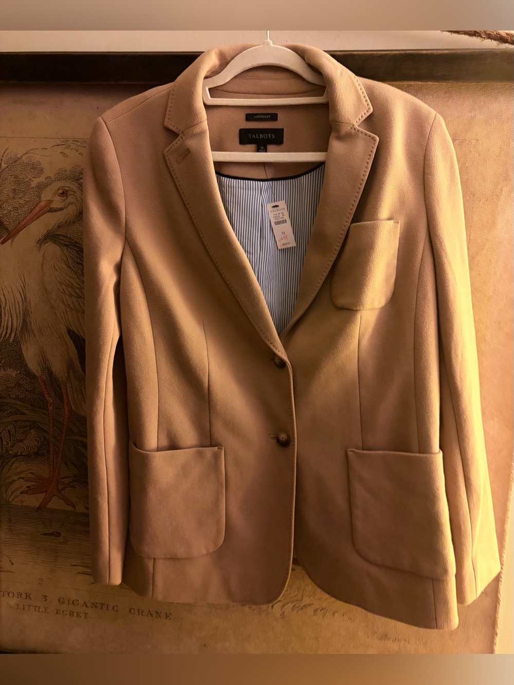 * New Talbots Tan Aberdeen Blazer Classic Size 12 *